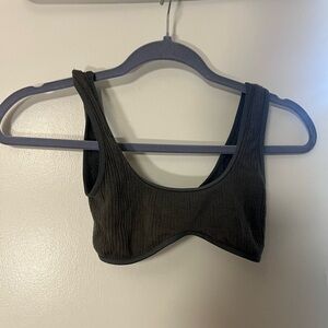 Dark Ribbed Bra Top
